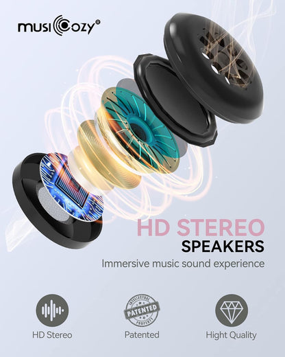 Bluetooth 5.4 Sleep Headphones Eye Mask, Breathable Sleeping Headband Headphones with Wireless Earbuds Earphones for Side Sleepers Mom Women Cool Tech Unique Gifts Gadget