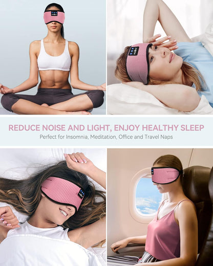 Bluetooth 5.4 Sleep Headphones Eye Mask, Breathable Sleeping Headband Headphones with Wireless Earbuds Earphones for Side Sleepers Mom Women Cool Tech Unique Gifts Gadget